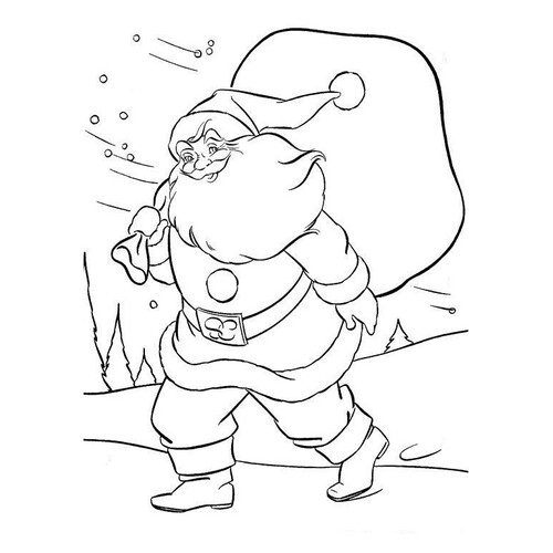 Дед Мороз несёт большой мешок с подарками