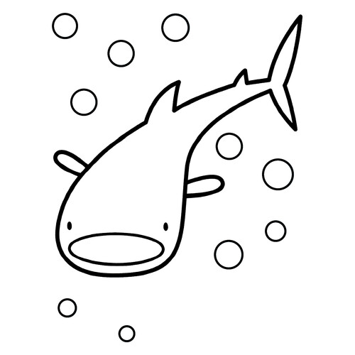 Раскраска Китовая акула ловит рыбу