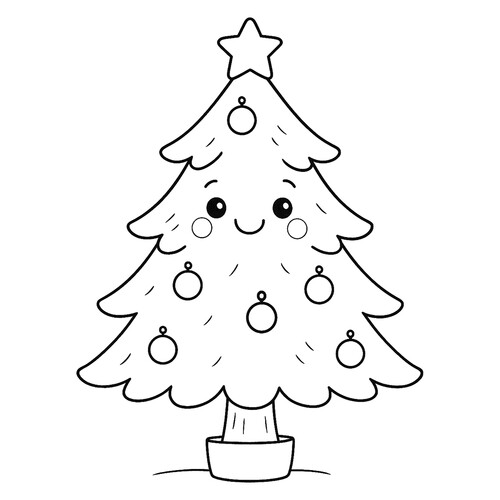 Раскраска Милая ёлочка