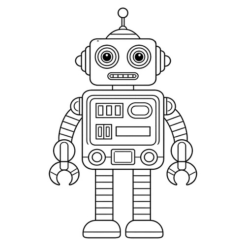 Раскраска Простой робот с антенной
