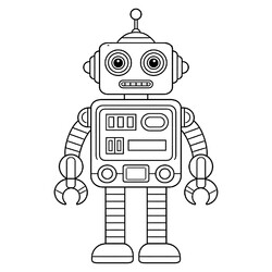 Раскраска Простой робот с антенной