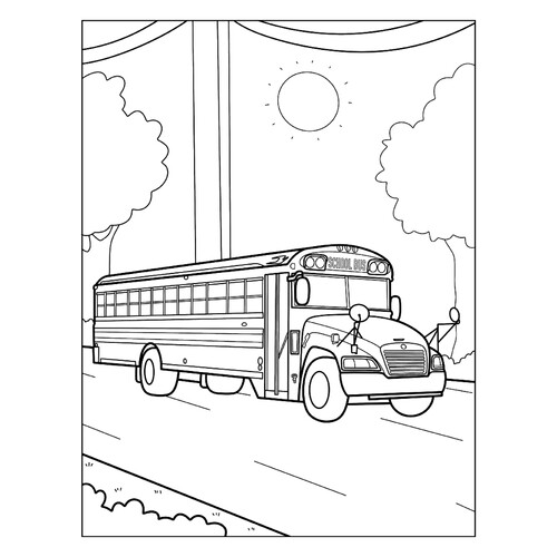 Раскраска Большой школьный автобус