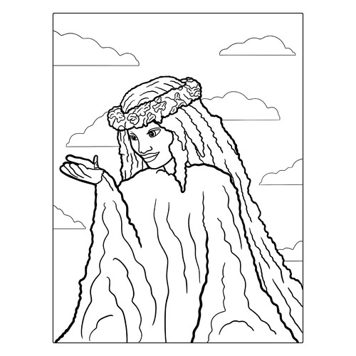 Раскраска Те Фити богиня природы из Моаны