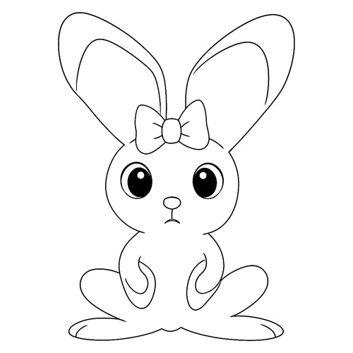 Раскраска Зайчик с бантом