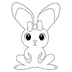 Раскраска Зайчик с бантом