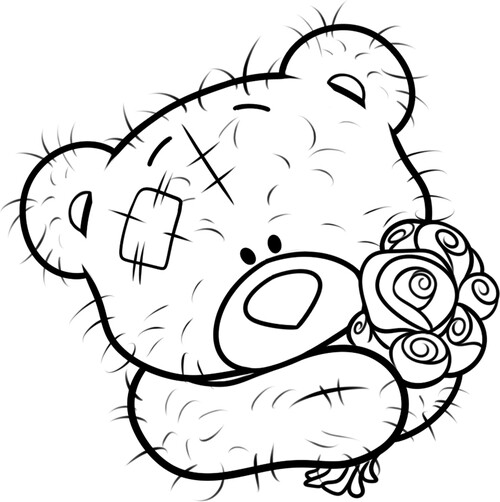 Как нарисовать мишку с сердечком карандашами поэтапно