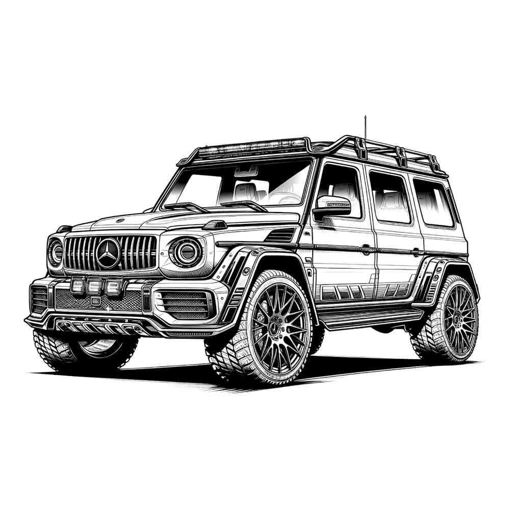 Раскраска Крутой Гелендваген | распечатать раскраски для детей