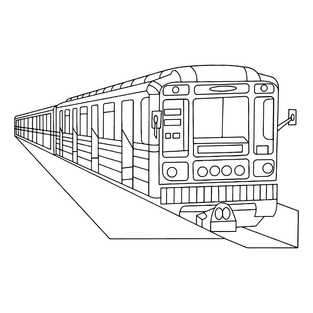 Поезд с боку рисунок - 49 фото