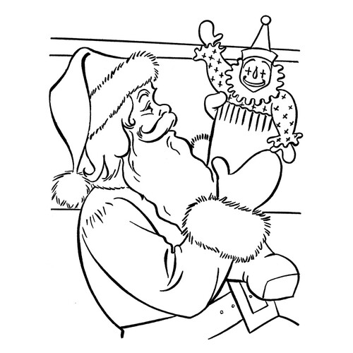 Дед Мороз с игрушкой в руках