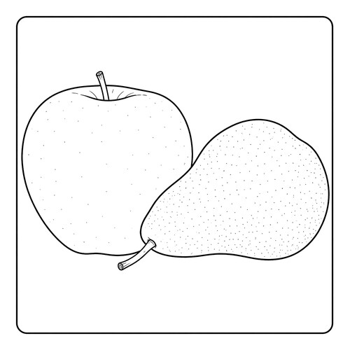 Раскраска Яблоко и груша