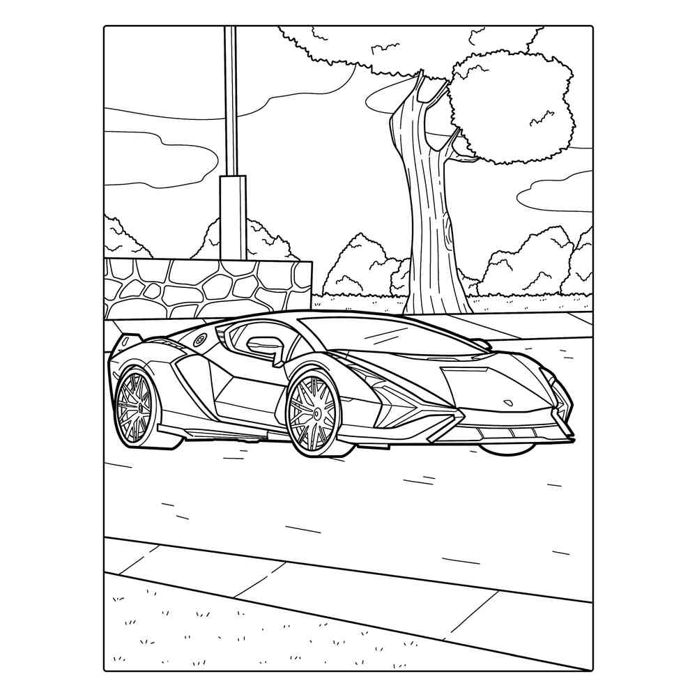 Раскраска Детализированный Ламборгини Aventador | распечатать раскраски ...
