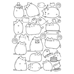 Раскраска Много разных Пушинов