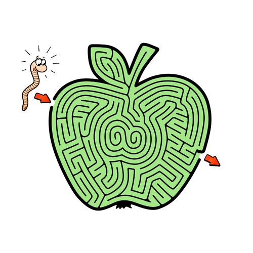 Зелёное яблоко лабиринт