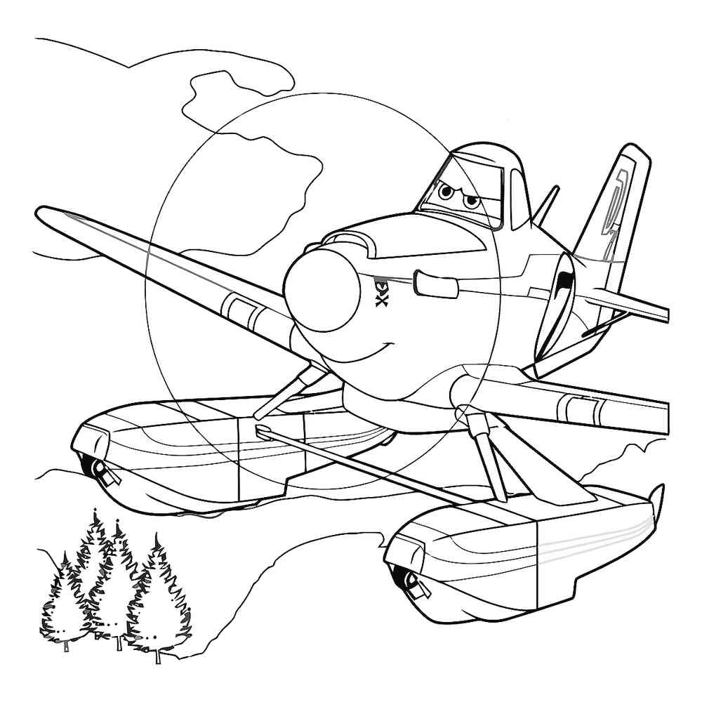 Раскраска «Дасти Полейполе - самолёт Дисней»