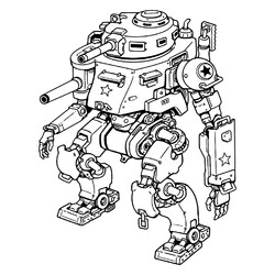 Раскраска Робот танк