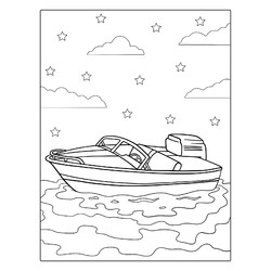 Раскраска Маленькая моторная лодка