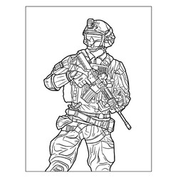 Раскраска Современный солдат спецназа