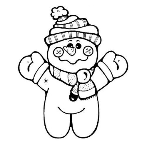 Снеговик-малыш в шарфике и шапочке