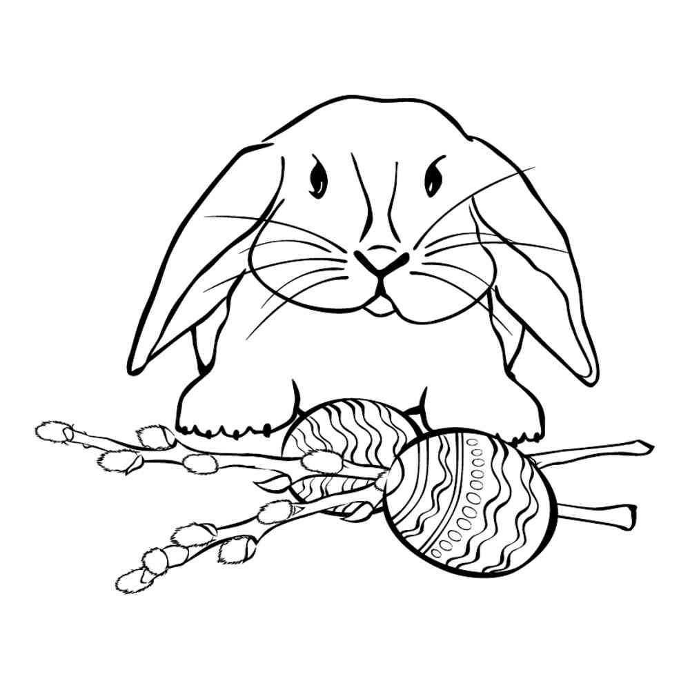 Пасхальный кролик раскраска для детей