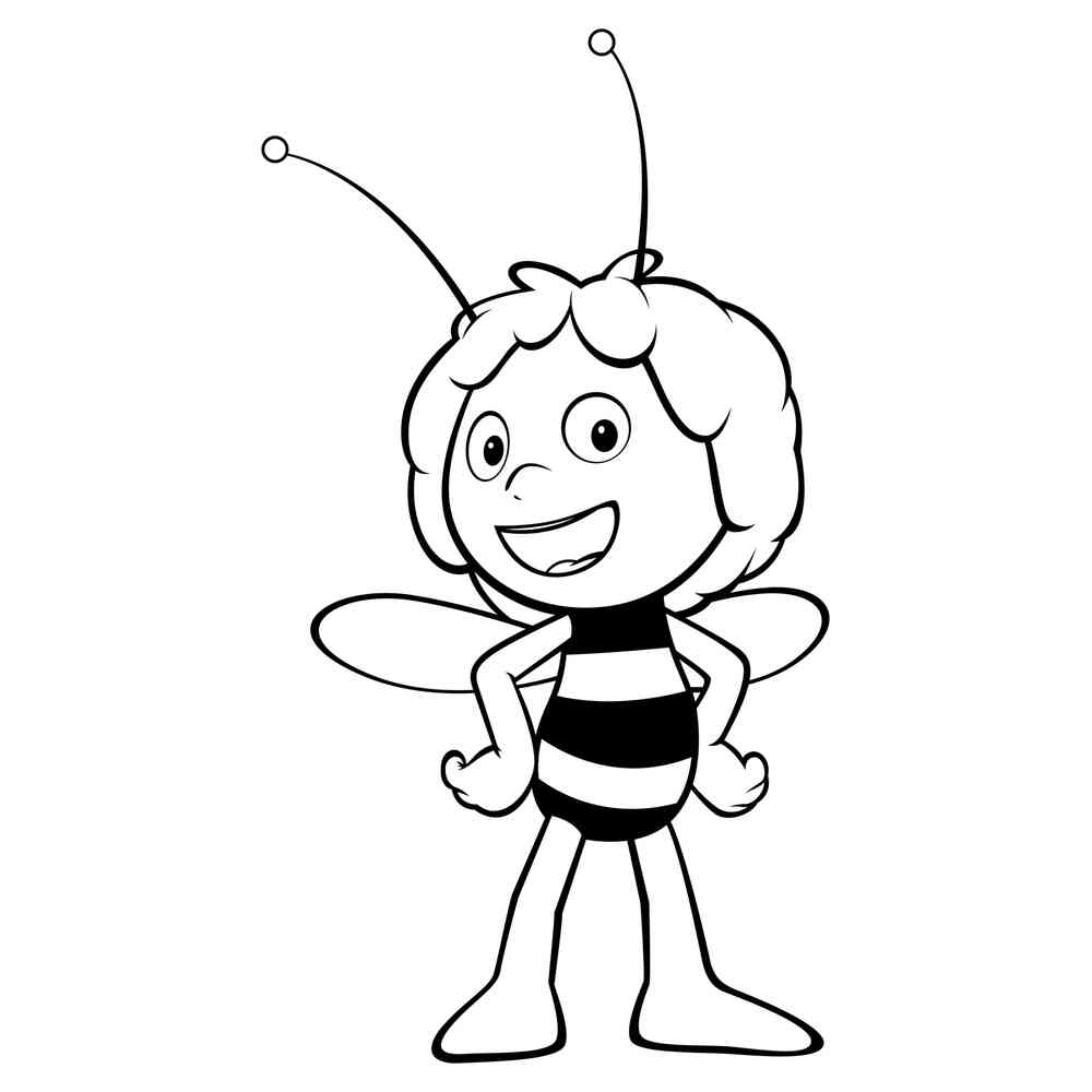 Рисунок раскраска пчелка для детей