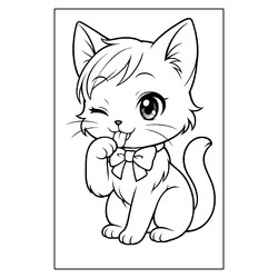 Кот облизывает лапу