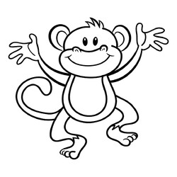 Раскраска Приветливая обезьянка