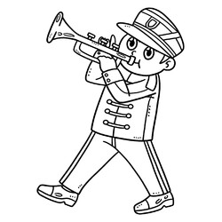 Раскраска Солдатик с трубой