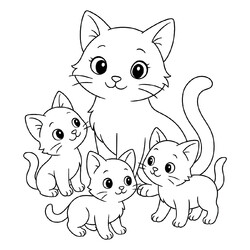 Кошка с котятами