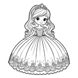 Милая принцесса в бальном платье