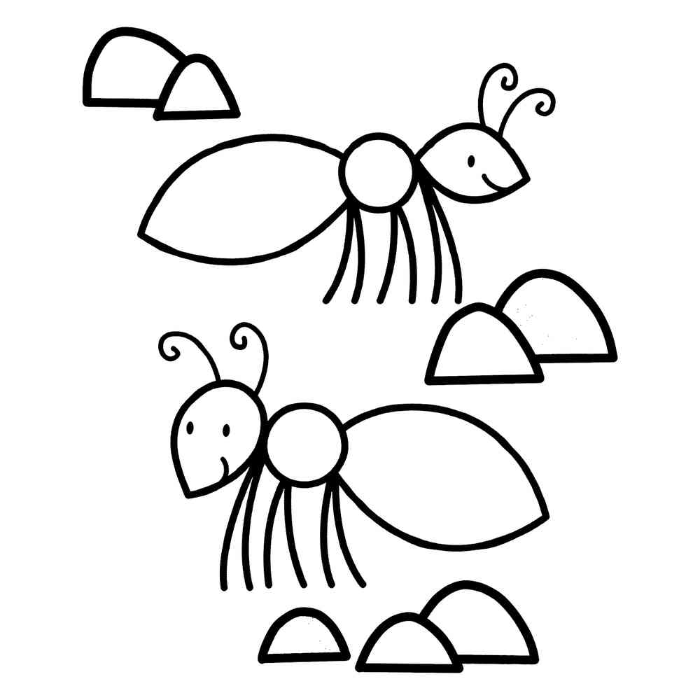 Раскраска Муравьи снуют туда-сюда распечатать или скачать