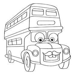 Раскраска Автобус с усами