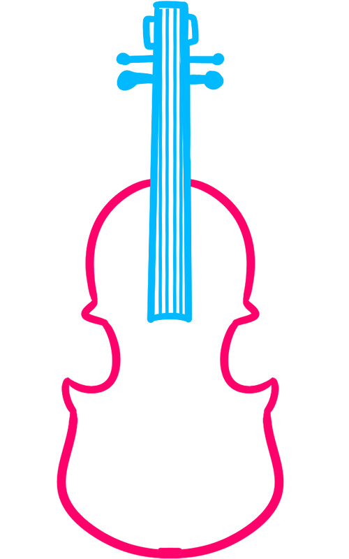 Как нарисовать скрипку 3