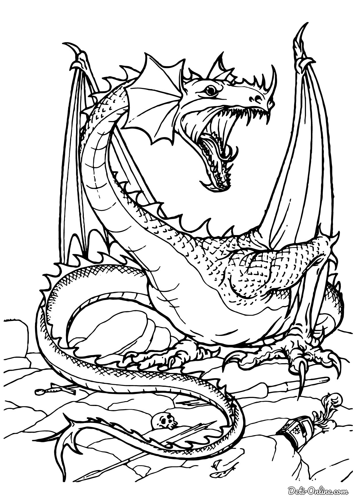 Бесплатные раскраски с драконами