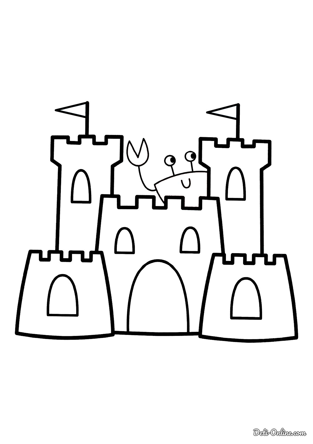 Замок картинка раскраска