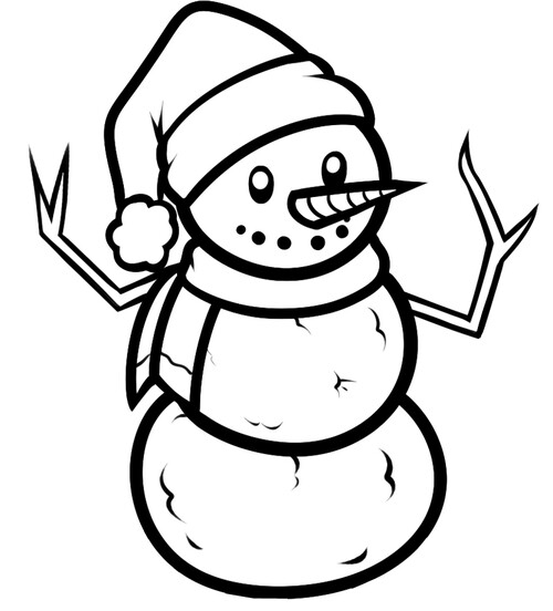 Как нарисовать Снеговика поэтапно