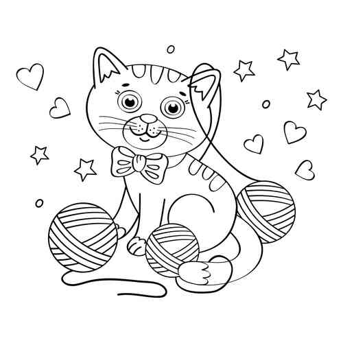 Раскраска Кот - русалочка распечатать или скачать