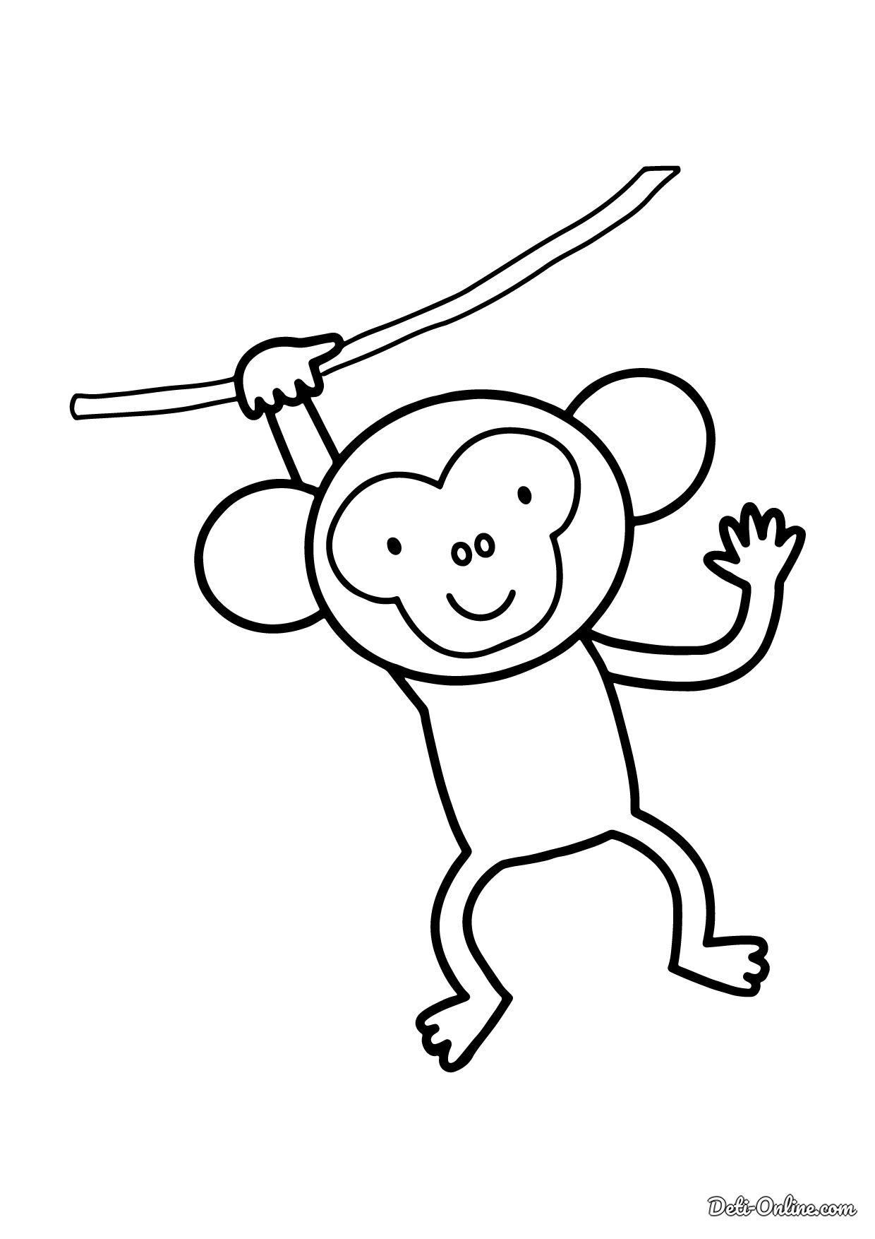 Раскраска девочка обезьянка распечатать