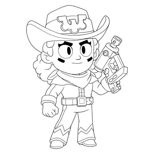 Раскраска Мэг в ковбойском костюме