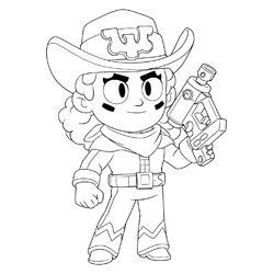 Раскраска Мэг в ковбойском костюме