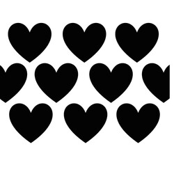 Контрастная карточка Чёрные сердечки