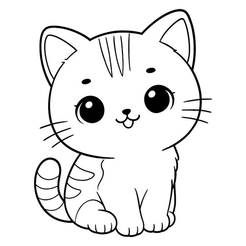 Раскраска Добрый котёнок