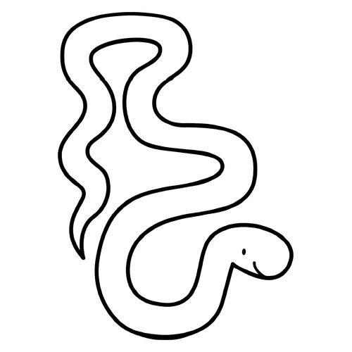 Раскраска Длинная морская змея