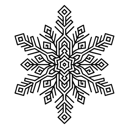 Раскраска Снежинка с замысловатыми геометрическими узорами