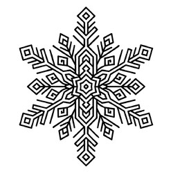 Снежинка с замысловатыми геометрическими узорами