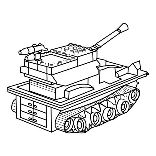Раскраска Лего танк