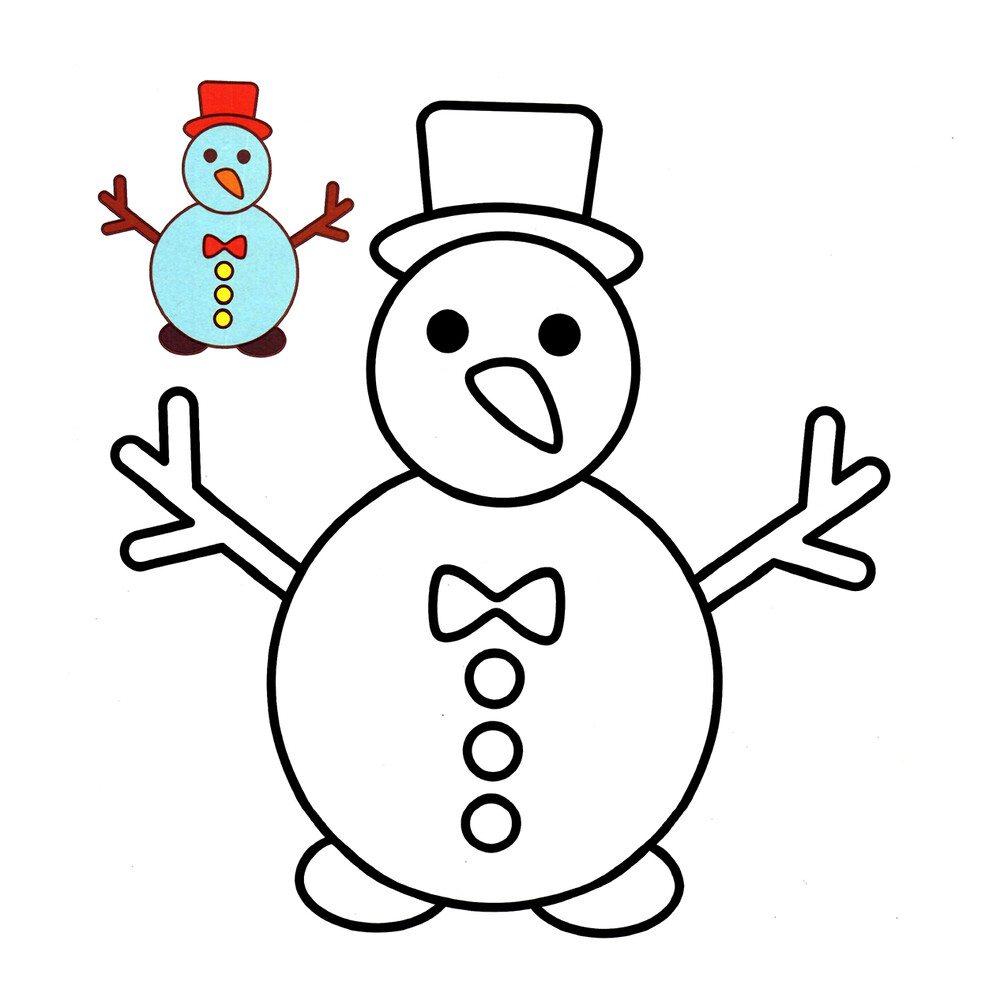Снеговик - Раскраска для детей | Скачать и распечатать