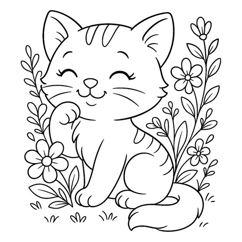 Раскраска Ласковый котенок