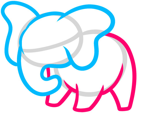 Как нарисовать слоника 3