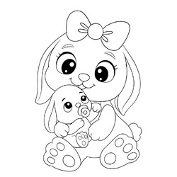 Раскраска Зайчиха и зайчёнок