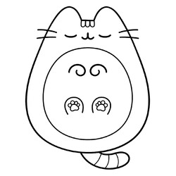 Раскраска Пушин спит на спине